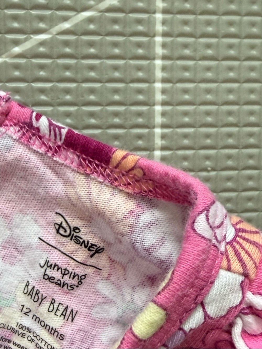 Disney Jumping Beans|Pink Minnie Mouse Floral sleeveless onesie dress,boho 12M• - Picture 6 of 6